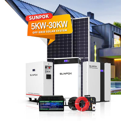 Sunpok 5Kw 6Kw 8Kw 10Kw 11Kw 12Kw 15Kw 20Kw Off-Grid Photovoltaic Complete Set Solar Energy Off Grid Home Power Systems