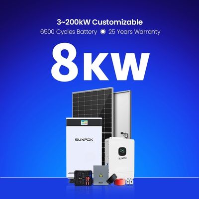 Home Residential Roof 3KW 5KW 6KW 8KW 10KW 15KW 20KW off Grid Home Power Hybrid Solar Energy Systems
