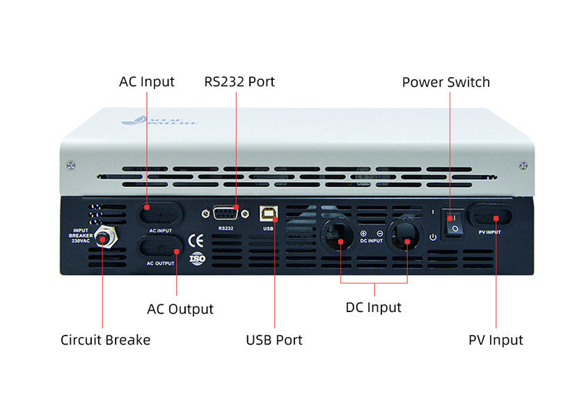 LCD Display Off Grid Inverter 5kw 3kw 230V Fase Tunggal Untuk Energi Matahari
