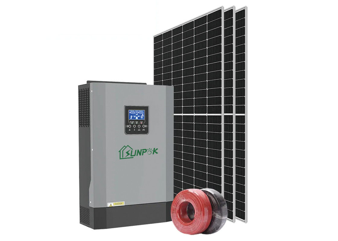 Layar LCD Pure Sine Wave Off Grid Inverter 48v 6kva 6000es Dengan Transfer Switch