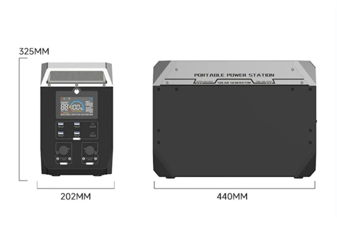 Pembangkit Listrik Portabel Lithium 32V Berkemah Di Luar Ruangan 500w 2000W Generator Tenaga Surya