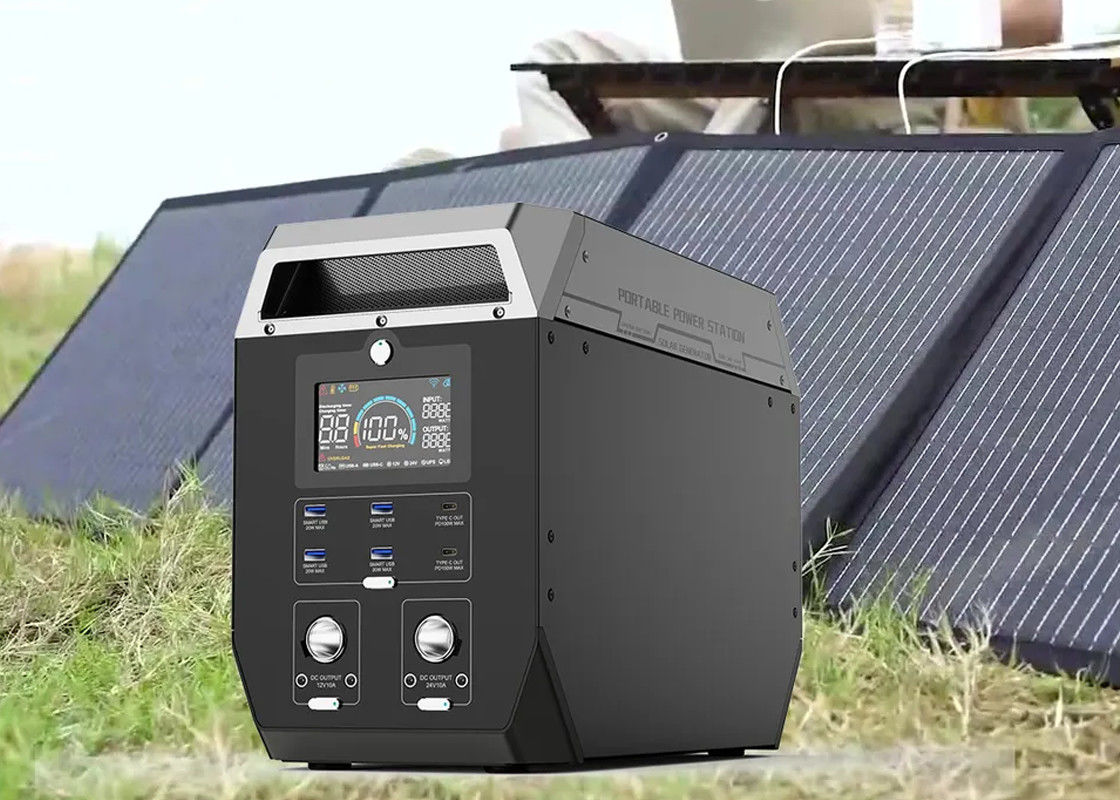 Pembangkit Listrik Portabel Lithium 32V Berkemah Di Luar Ruangan 500w 2000W Generator Tenaga Surya
