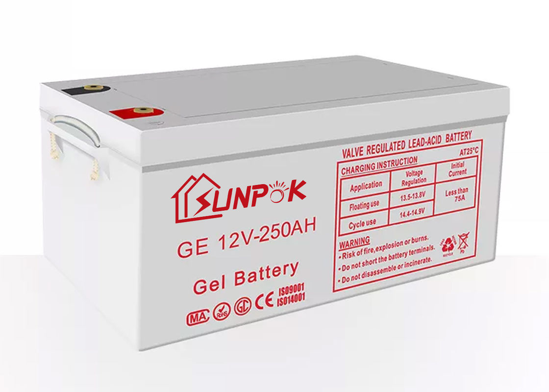 Solar Deep Cycle Gel Baterai Asam Timbal 12v 200ah 250ah Baterai Penyimpanan Surya