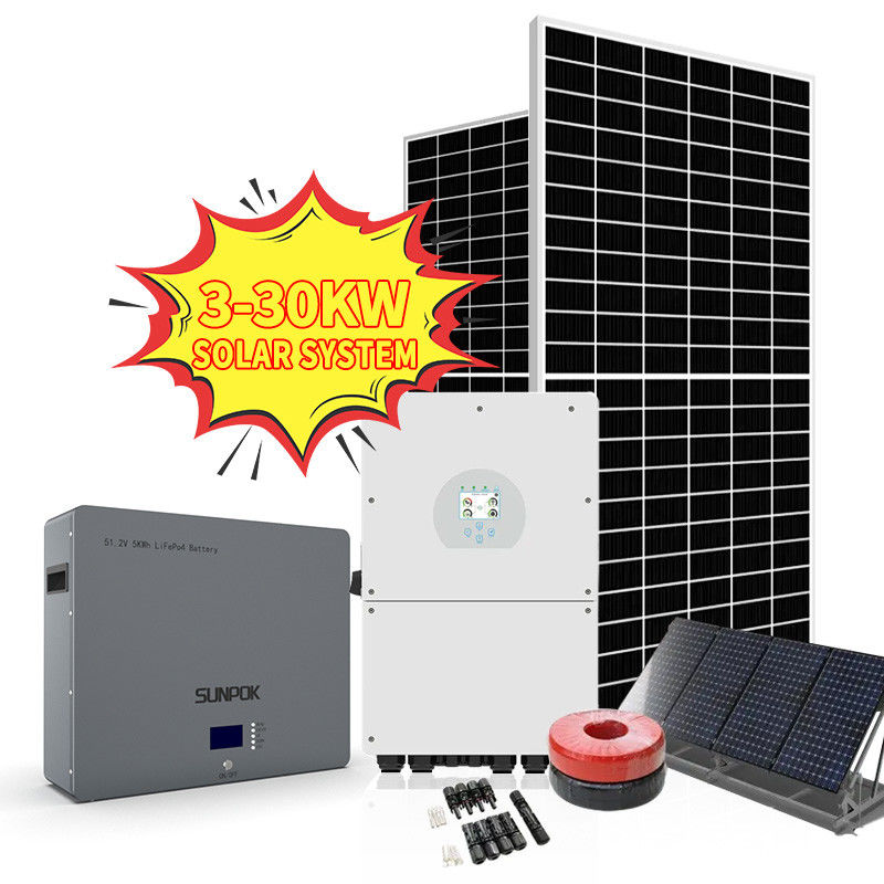 Sistem Energi Tenaga Surya Off Grid 5kv 3kva 5kw 8kw Desain Lengkap Panel Surya Hibrid