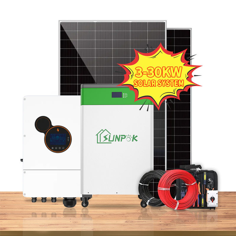 Home Hybrid Solar System Kit 5kw 6kw 8kw 10kw Hybrid Inverter Off Grid Tata Surya Lengkap