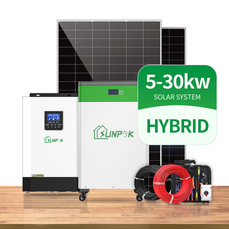MPPT Solar Inverter Power System 3000W 5000W 8000W 10000W Hybrid Inverter Dengan Baterai Lithium Ion