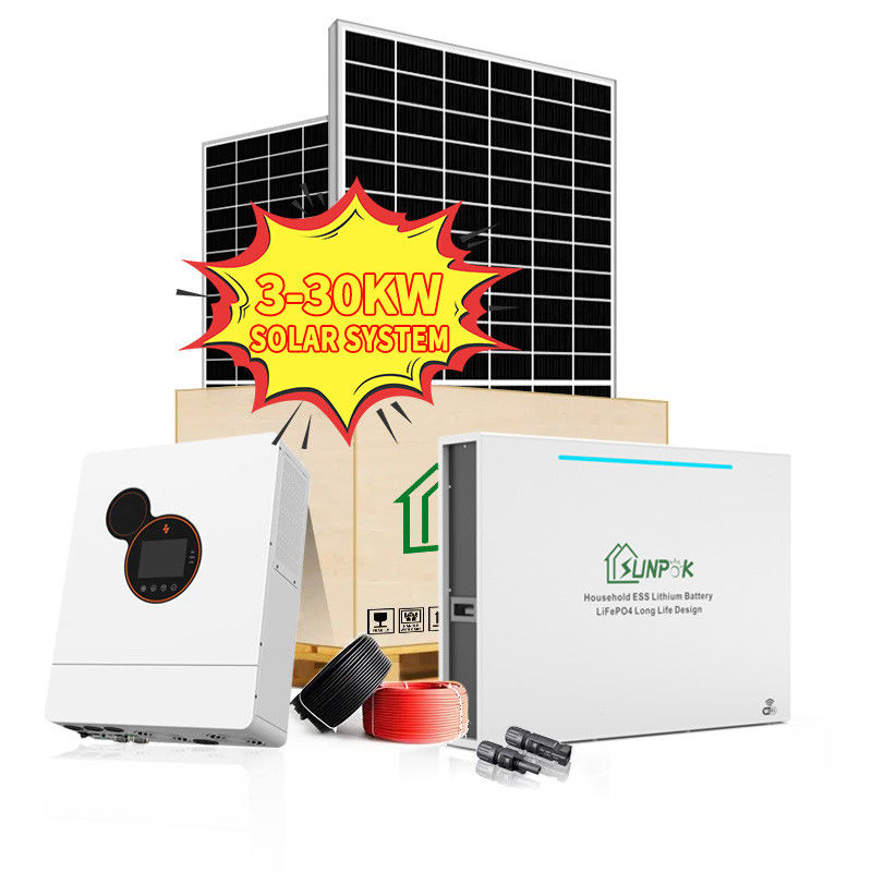 3 Phase 5Kw 8Kw 10Kw 48V Hybrid Solar System Kit Sistem Energi Surya Lengkap