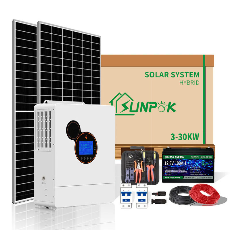 Sistem tenaga surya rumah tangga Sunpok energi terbarukan surya 3KW 5KW 10KW catu daya surya