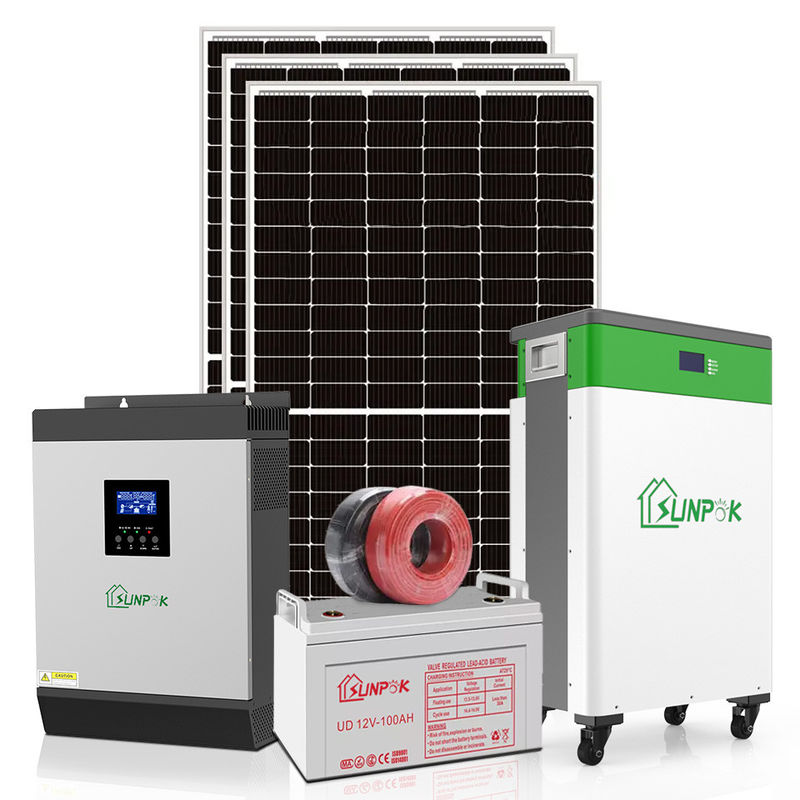 Tata surya rumah Sunpok 10kw rumah bertenaga surya 1KW 3KW 5KW 10KW instalasi surya perumahan