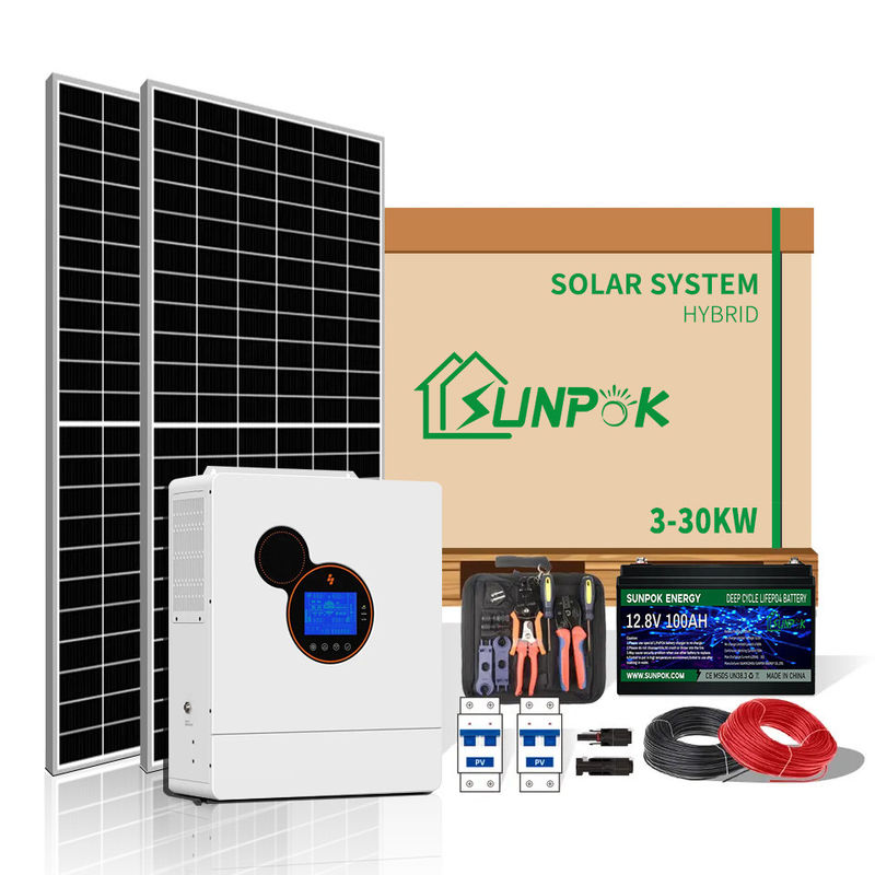 Sistem Inverter Surya Hibrid Cerdas 10Kw 15Kw 20KW Sistem Tenaga Surya Perumahan Off Grid