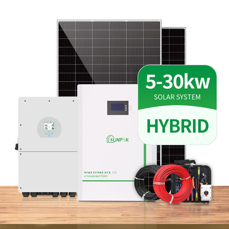 Tata Surya Off Grid Hibrida 3 Fase 5Kw 10Kw 20Kw 30Kw Sistem Tenaga Energi Panel Surya
