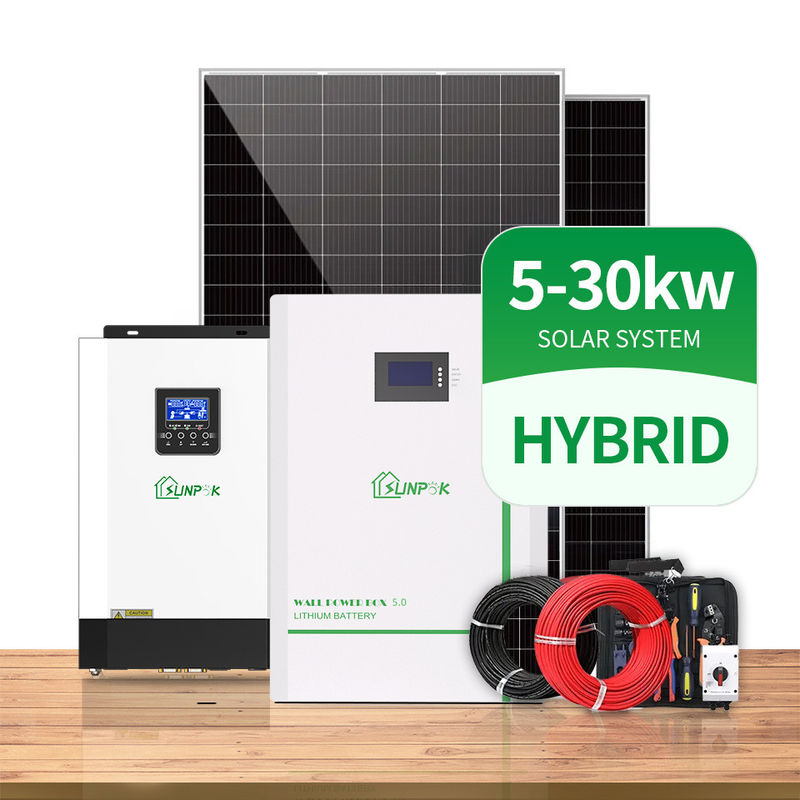 UN38.3 Sistem Energi Surya Tenaga Surya Semua Panel Surya Hitam Set Lengkap Di Off Grid Rumah 5KW 10KW 12KW 20KW 30KW
