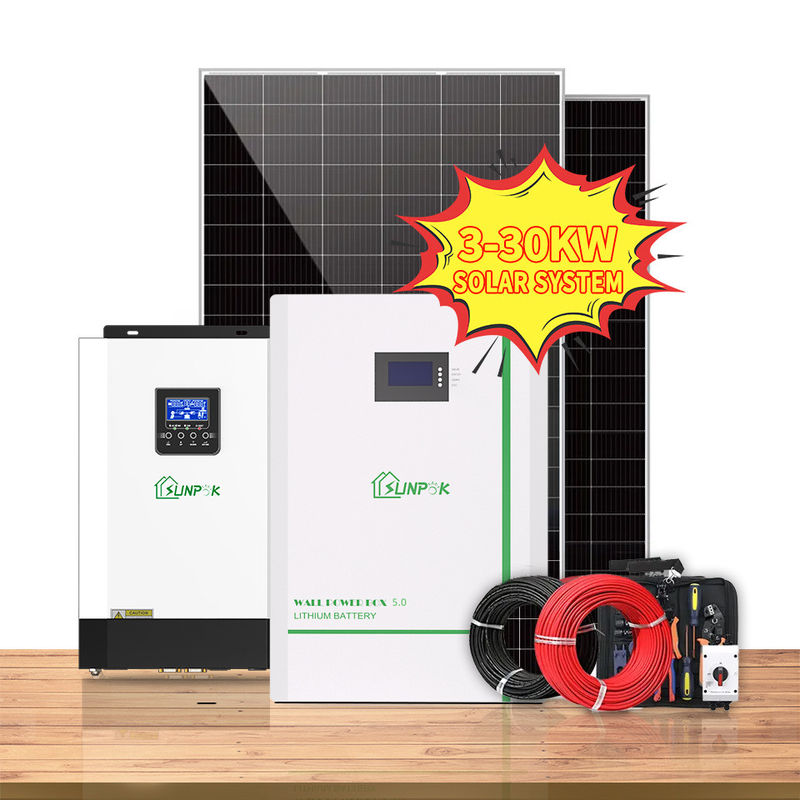 Tata Surya Rumah 24V 10KW 15KW 20KW 25KW 30KW Sistem Energi Surya Hibrid Off Grid