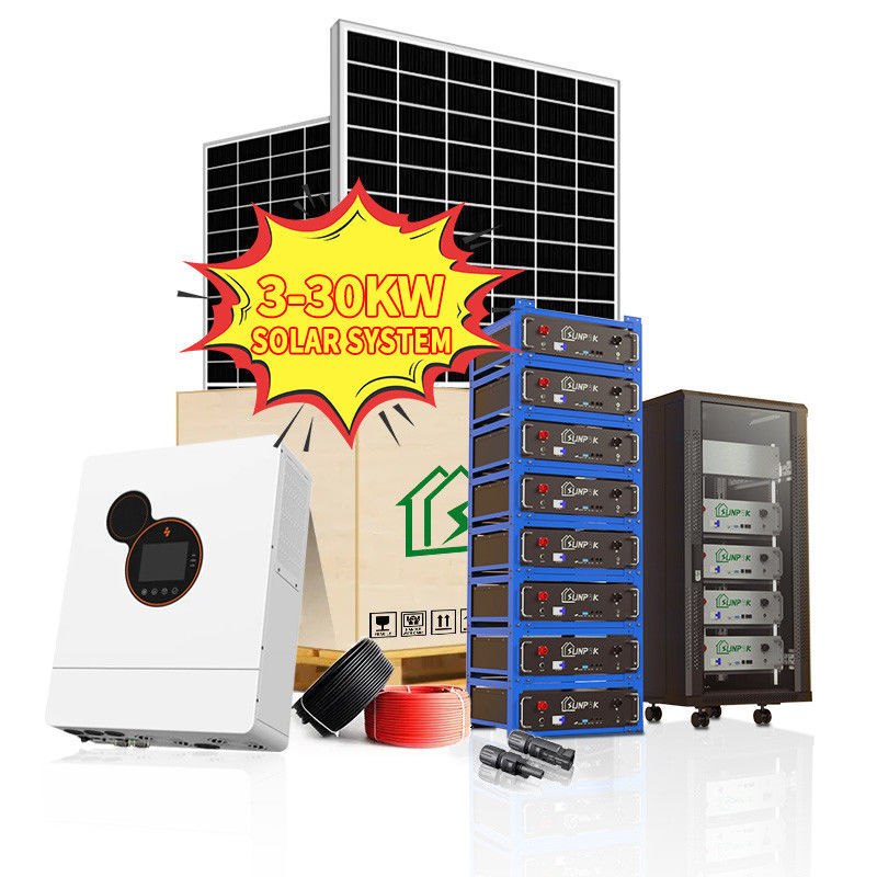 Sistem Tenaga Surya Perumahan PERC 20Kw 30Kw 50Kw 100Kw 150Kw Sistem Hibrid Inverter Surya