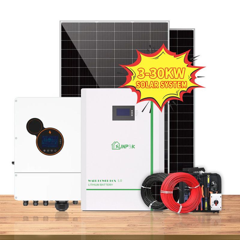 Asam Timbal Lengkap Tata Surya Off Grid 5KW 6KW 8KW 10KW Inverter Hibrid Untuk Rumah