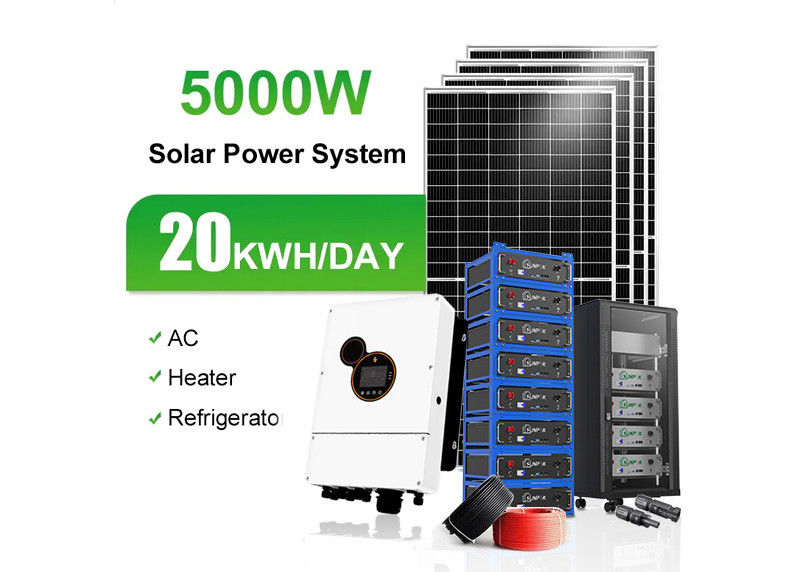 Pengendalian MPPT Panel surya film tipis 48V 200ah 10kwh 20kwh Rak solar atap