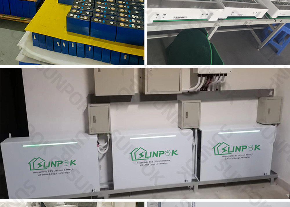 Sistem Penyimpanan Listrik Rumah Putih 48V 100Ah 200Ah 5kwh 10kwh 20kwh Li Ion Battery Bank