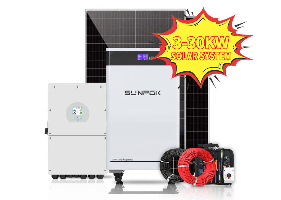 Uni Eropa Amerika Serikat Sistem Tenaga Surya Hibrida 50kw 10kw 15kw Untuk Rumah 20kw 30kw Sistem Surya Industri