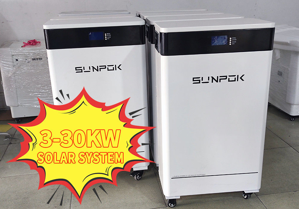 Sistem tenaga surya hibrida 30kw 20kw 10kw Sistem penyimpanan energi 3 Fase 40kwh Lithium Baterai sistem surya