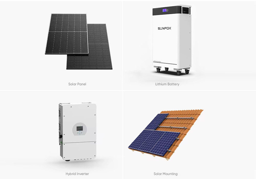 Inverter Daya Hybrid Sistem Surya 3kw 3kva 3000w Baterai Litium 48V 200ah Sistem Surya