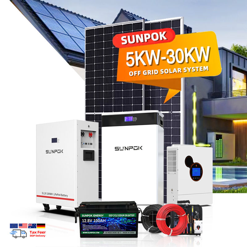 Sistem Energi Surya On dan Off Grid 5kw 10kw Sistem Tenaga Surya Rumah Kit Panel Surya
