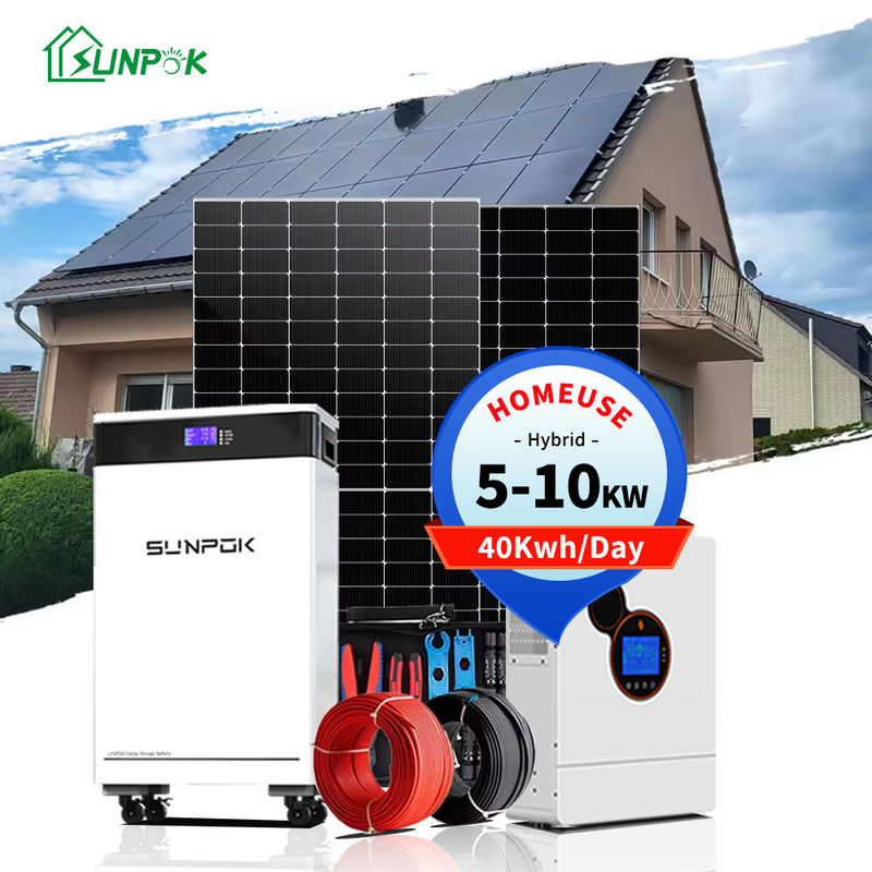 Sistem Energi Surya Penggunaan Rumah Kit Lengkap 5Kw 10Kw 30Kw Panel Surya Sistem Daya