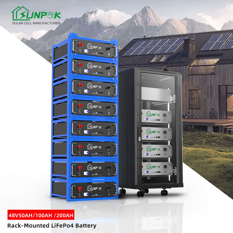 Penjualan panas 48V Rak-mounted Baterai Rak Gunung Lifepo4 100Ah 200Ah Lithium Ion Baterai