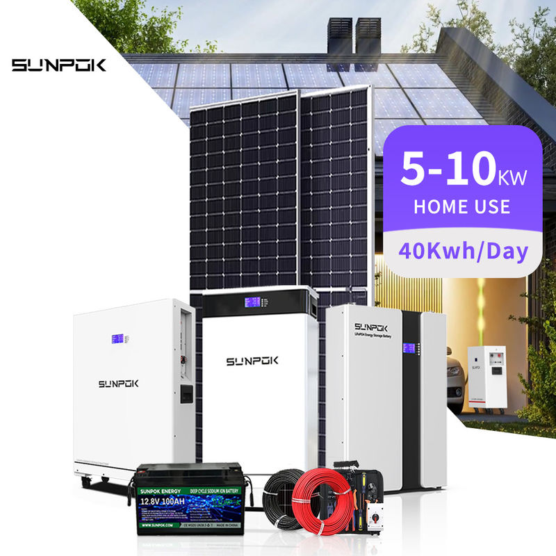 Sistem Baterai Surya Hibrida 30kw Off-Grid Sistem Baterai Surya Penggunaan Rumah 5kw 8kw 15kw Kit
