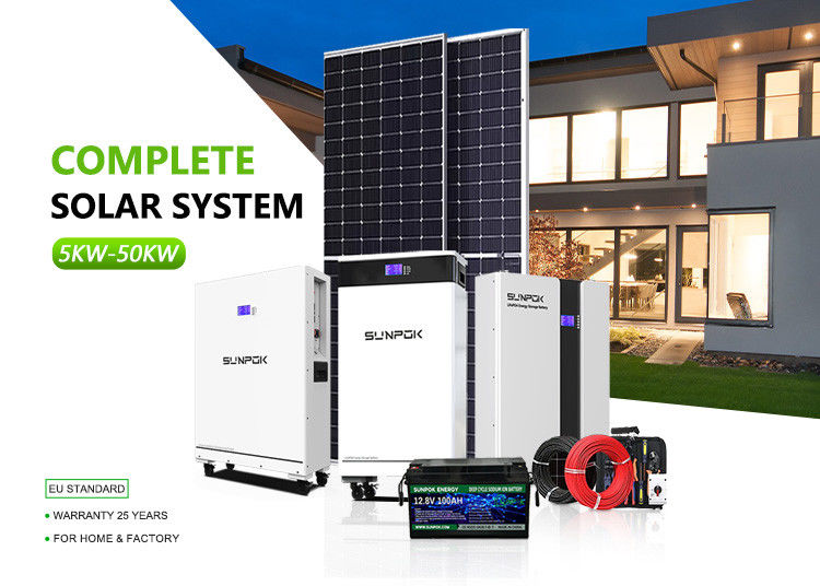 Inverter Energi Surya Hibrida Baterai Litium Untuk Sistem 5kw 15kw 30kw Off Grid Home System