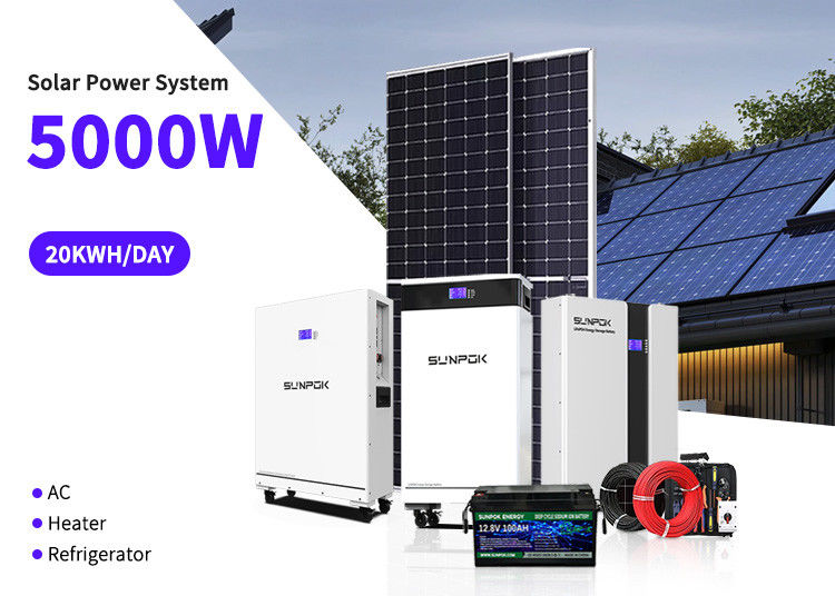 Sistem Energi Surya Off Grid Dengan Baterai Lithium 48v 3kw 8kw 10 Kw Solar Energy System Kit