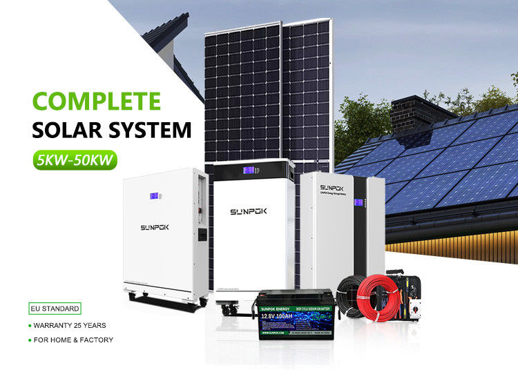 Sistem Energi Surya Untuk Rumah Off Grid Set Lengkap 10kw 15kw 20kw Baterai Sistem penyimpanan energi Kit