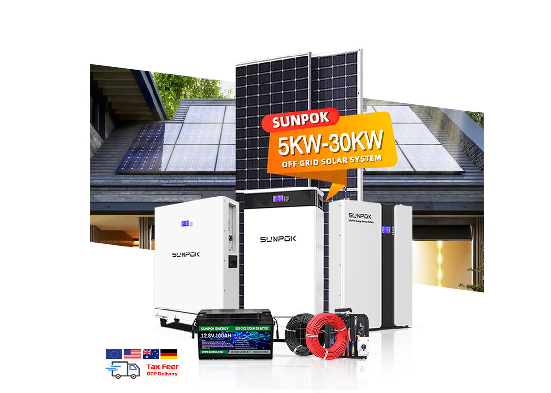 Sistem Energi Surya Off Grid 6000W 10Kw 15Kw 20Kw Sistem Tenaga Surya Tiga Fase Hybrid