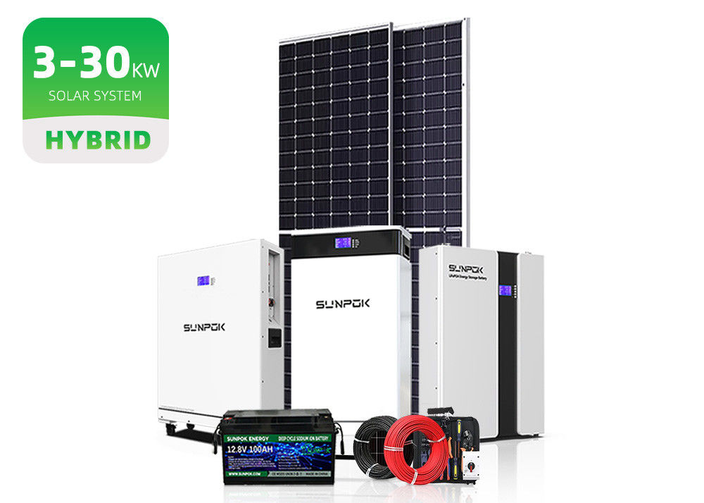 Off Grid Hybrid Solar Energy Storage System 5Kw 10Kw 20Kw 10Kva Sistem Tenaga Surya Off Grid Dengan Energi Storage Set Lengkap
