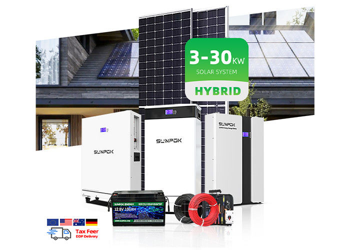 Complete Set 10Kw 11kw 12kw 15Kw Panel Surya Sistem 5000 W Hybrid Off Grid Sistem Surya 5Kw Solar Energy Home System