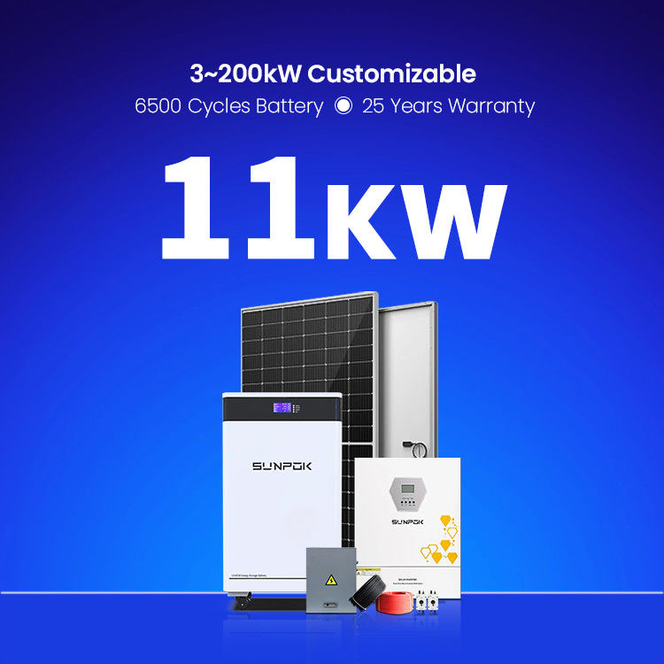 Sistem Energi Surya Penggunaan Rumah 3KW 6KW 11KW 22KW Hybrid Off-Grid Solar Panel Farms LifePo4 Battery Off-Grid Solar Panel Kit