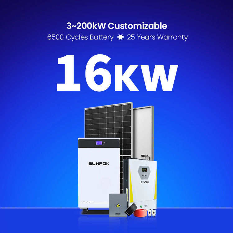 Sistem tenaga panel surya 15Kva 16KW 18KW Sistem energi surya PV rumah hibrida lengkap