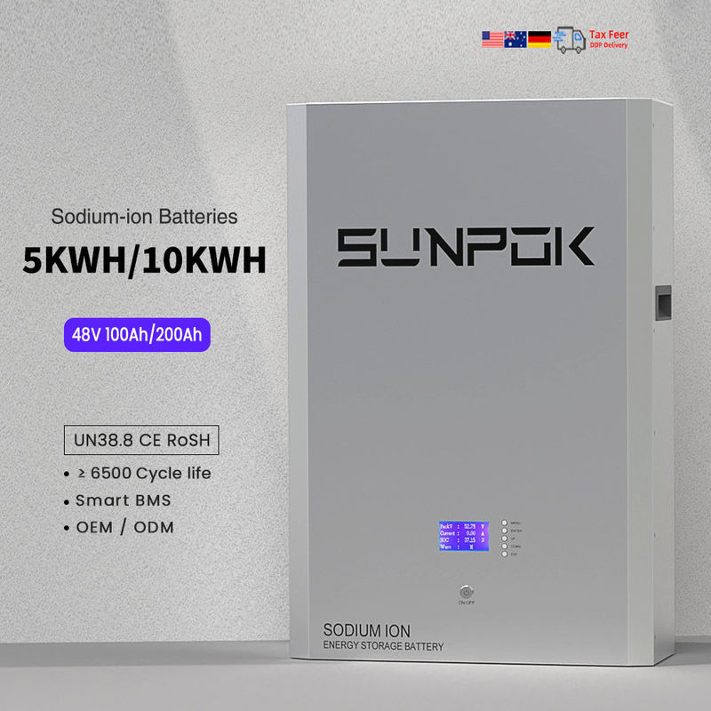 48V 51.2V 5kwh 10kwh Baterai natrium-ion Baterai penyimpanan natrium-Na Ion Baterai dinding surya Baterai natrium-ion isi ulang