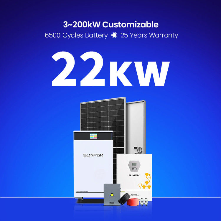 Sistem Surya 10KW Lengkap 3.5kw 6.2kw 11kw 22kw Kit Panel Surya Hybrid Off Grid Sistem Energi Surya Rumah
