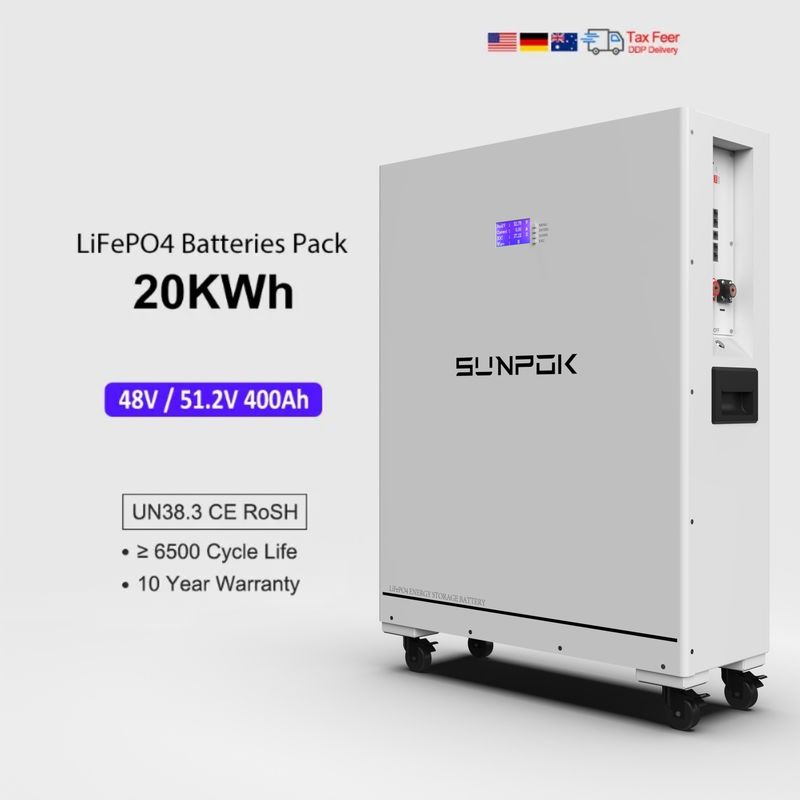 48V 51.2V Lifepo4 400Ah 20Kwh Ess Lithium Ion Battery Pack Power Wall Sistem penyimpanan energi rumah