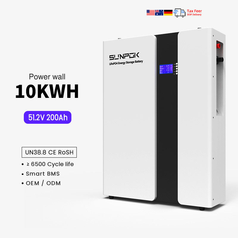 Lifepo4 Baterai 48V 51.2V 10KWH Baterai Lithium dipasang di dinding 48Volt 200ah Baterai Lithium Ion Solaire untuk Sistem Surya