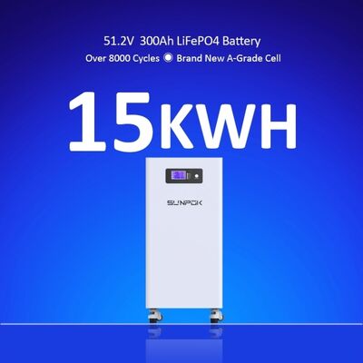 Penyimpanan Energi Rumah 51.2V 15kwh 51.2V 300Ah 15.36kwh Lifepo4 Lithium Battery Pack Sistem Penyimpanan Energi