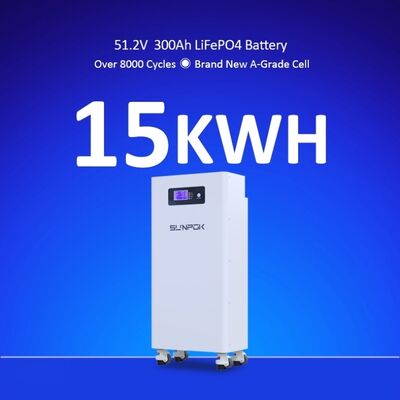 51.2V Baterai Baterai penyimpanan energi rumah 15.36kwh Sistem penyimpanan energi rumah 300Ah Lifepo4 Baterai Pack