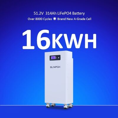 Home Energy Storage Baterai lantai dipasang Home Energy Storage LiFePO4 Baterai 51.2V 300Ah 15kWh Sistem penyimpanan energi rumah