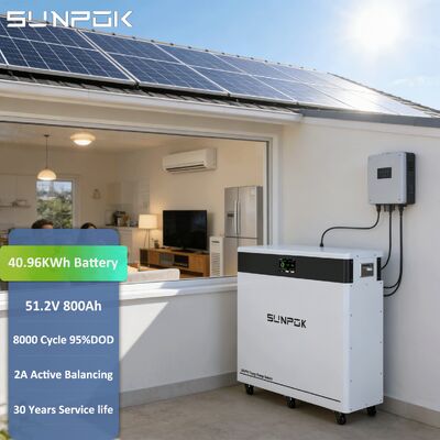 SUNPOK Home Power System Lifepo4 Lithium Ion Battery Pack Solar Energy 51.2v 800ah 40kwh Storage Battery