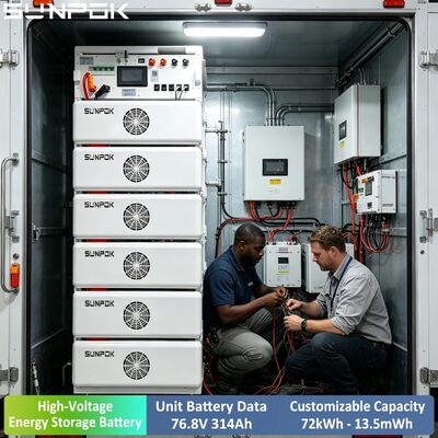 SUNPOK High-voltage Rack-mounted Residential Storage System 76.8V 24KWH 314ah Lifepo4 Solar Lithium Battery for Home Use