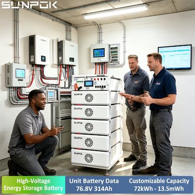 SUNPOK 76.8V 314Ah Paket Baterai Lithium Ion Baterai Surya 265kwh Baterai Lithium untuk Proyek Sistem Penyimpanan Hibrida Off Grid