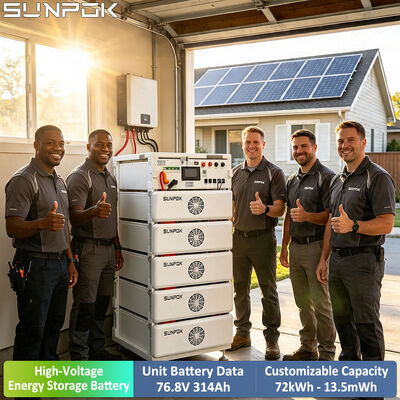 SUNPOK Lifepo4 Baterai Rumah 76.8V 314AH Baterai Lithium Ion Paket Baterai Energi Tegangan Tinggi